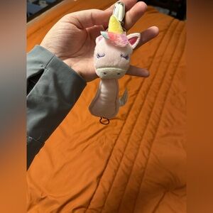 Pink Unicorn Plush Pacifier Holder